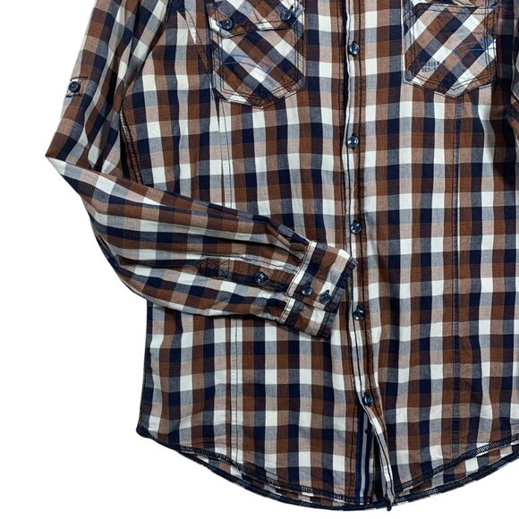 PROJEK RAW long sleeve cotton plaid shirt size medium - Picture 16 of 16